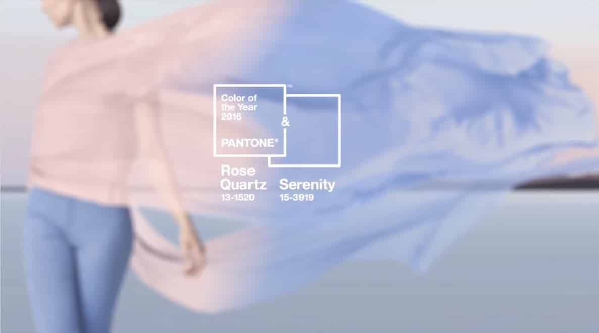 2016年:PANTONE 13–1520 Rose Quartz & PANTONE 15–3919 Serenity