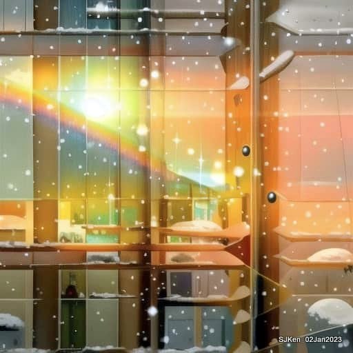 AI painting artwork creation --- Happy New Year 2023 Fireworks show(小女孩的奇幻焰火秀幸福之旅!), Taipei, Taiwan, SJKen, Jan 2, 2023.