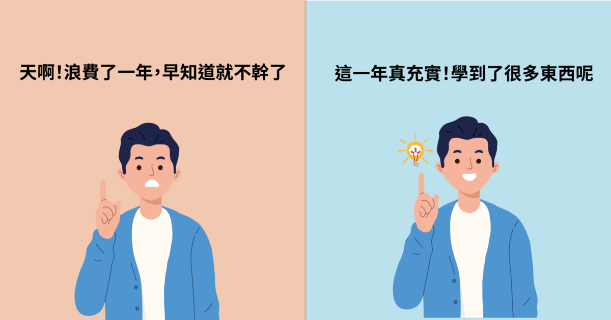 長期幸福程度取決於你的腦子如何看待這個環境如果我們努力一年創業，結果卻沒有得到預期的成果，我們的心態可以是 A.天啊！浪費了一年，早知道就不幹了 但也可以是， B.這一年真充實！學到了很多東西呢