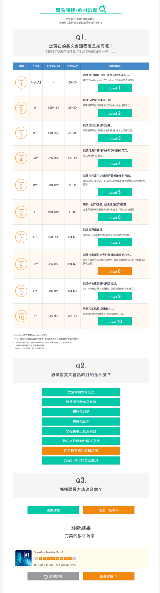nativecamp 分級制度