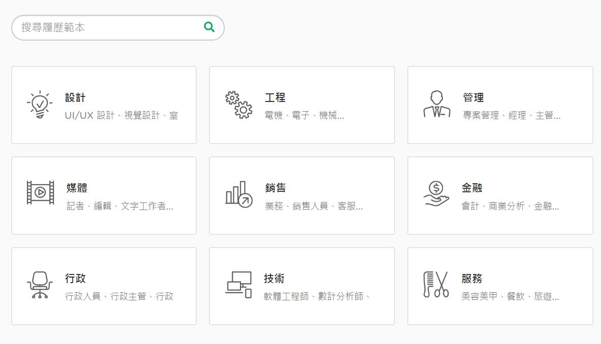 Cakeresume 平台履歷範本